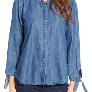 Madewell Denim Tie Sleeve Shirt